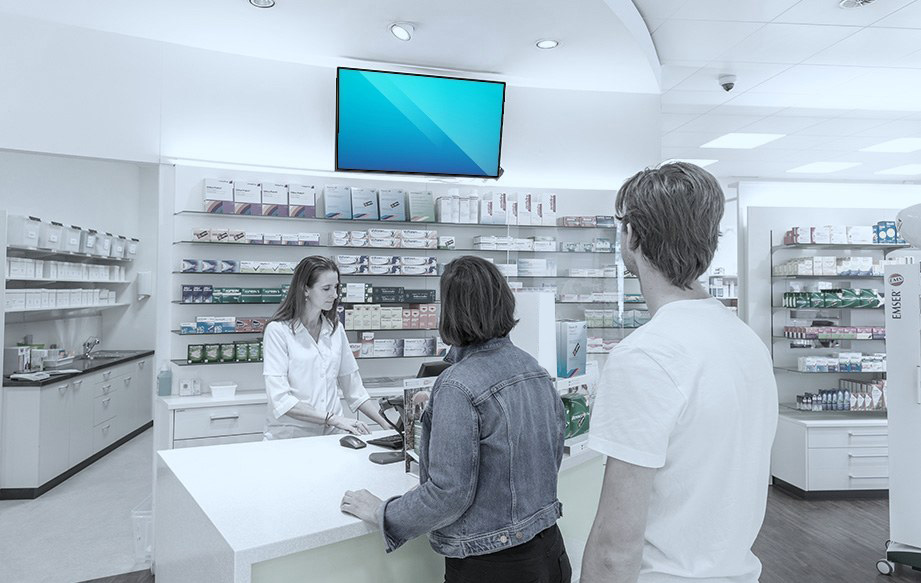 POS-Healthcare — DOOH-Werbescreen